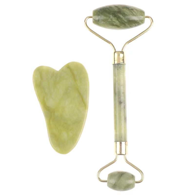 Natural Rose Jade Roller  Gua Sha Board Set  Facial Eye  Body Massage Tool For Skin Lifting And Ten 2