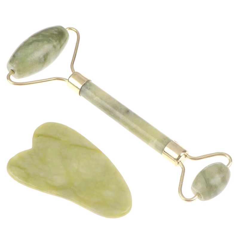 Natural Rose Jade Roller  Gua Sha Board Set  Facial Eye  Body Massage Tool For Skin Lifting And Ten 3