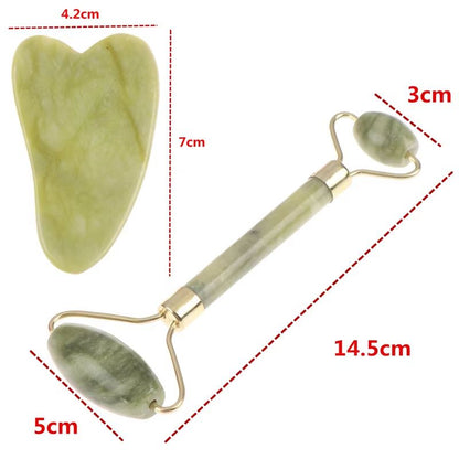 Natural Rose Jade Roller  Gua Sha Board Set  Facial Eye  Body Massage Tool For Skin Lifting And Ten 5