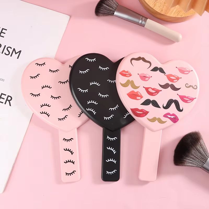 Heart-Shaped Handheld Eyelash Inspection Mirror – Portable Makeup Gadget