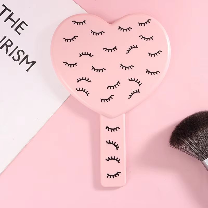 HeartShaped Handheld Eyelash Inspection Mirror  Portable Makeup Gadget 12