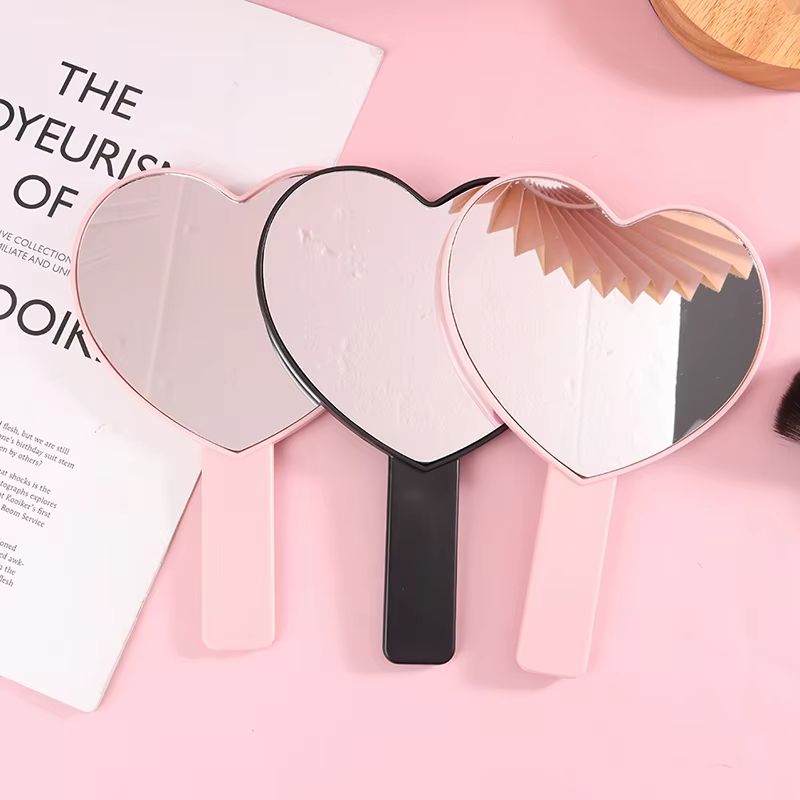 HeartShaped Handheld Eyelash Inspection Mirror  Portable Makeup Gadget 3