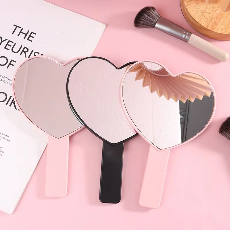 HeartShaped Handheld Eyelash Inspection Mirror  Portable Makeup Gadget 4