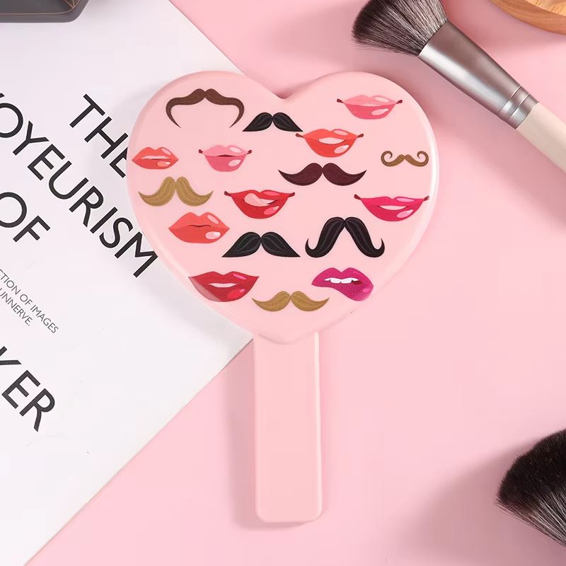 HeartShaped Handheld Eyelash Inspection Mirror  Portable Makeup Gadget 13