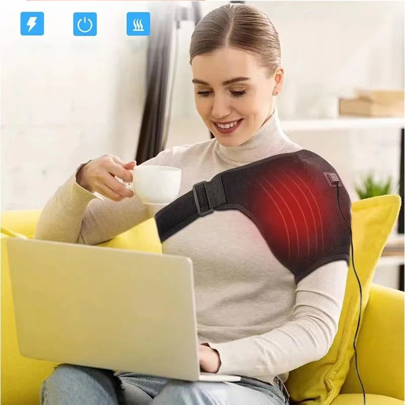 USB Powered Electric Heated Shoulder Strap, Three Temperature Adjustable Support