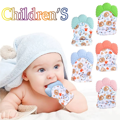Baby Teething Mittens, Silicone Chewing Gloves, Multi-Layer Teether for Newborns, Baby Soother Teething Relief