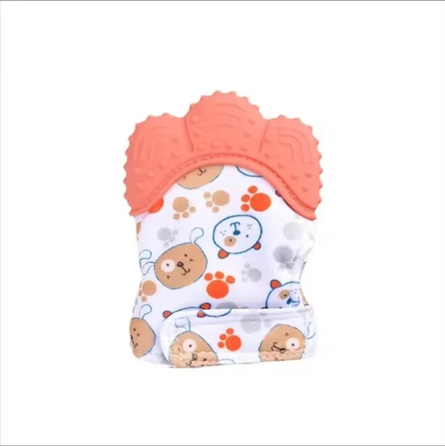 Baby Teething Mittens, Silicone Chewing Gloves, Multi-Layer Teether for Newborns, Baby Soother Teething Relief