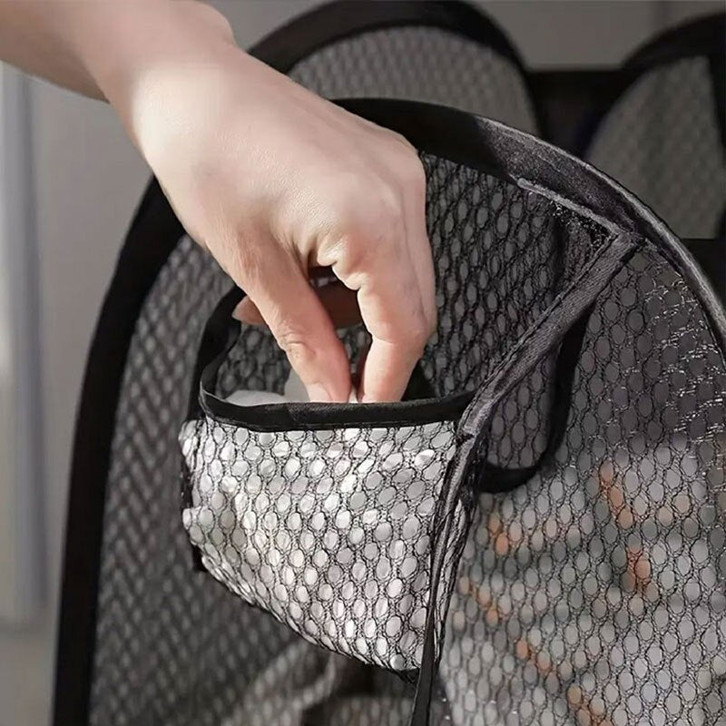 Foldable Laundry Basket Mesh Popup Dirty Clothes Storage Large Capacity Storage Basket 3