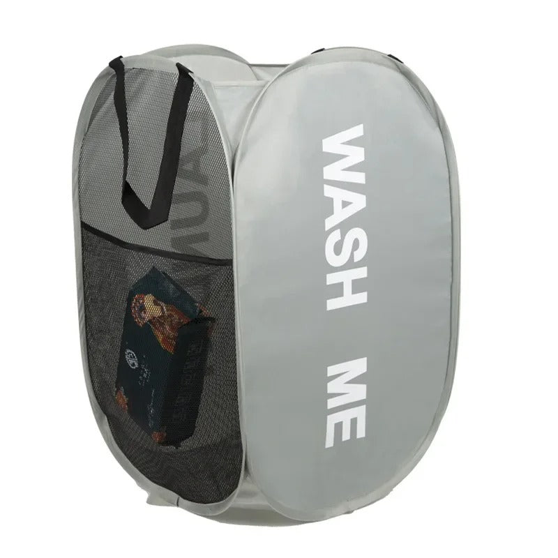 Foldable Laundry Basket Mesh Popup Dirty Clothes Storage Large Capacity Storage Basket 5