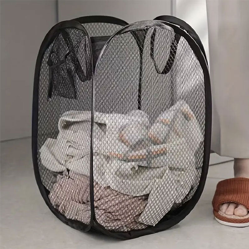 Foldable Laundry Basket Mesh Popup Dirty Clothes Storage Large Capacity Storage Basket 6