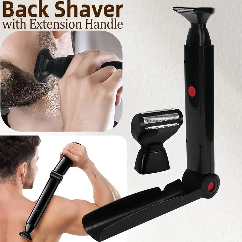 Electric Back Shaver For Men Rechargeable Groomer Foldable Handle Facial Hair Trimmer Razor Back Ha