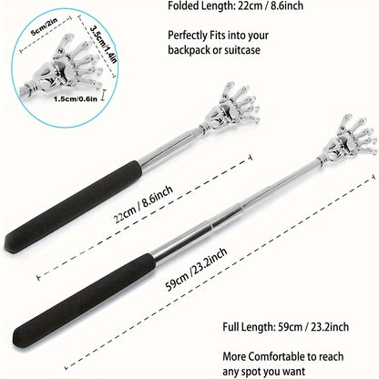 Extendable Back Scratcher Stainless Steel Telescoping Massager For Both Humans And Pets 1