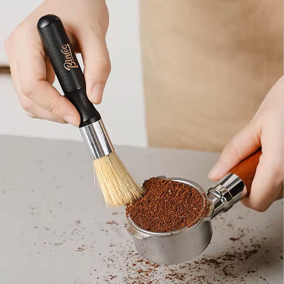 Vintage Coffee Grinder Cleaning Brush  Solid Wood Barista Tool For Espresso Machine  Coffee Grinder