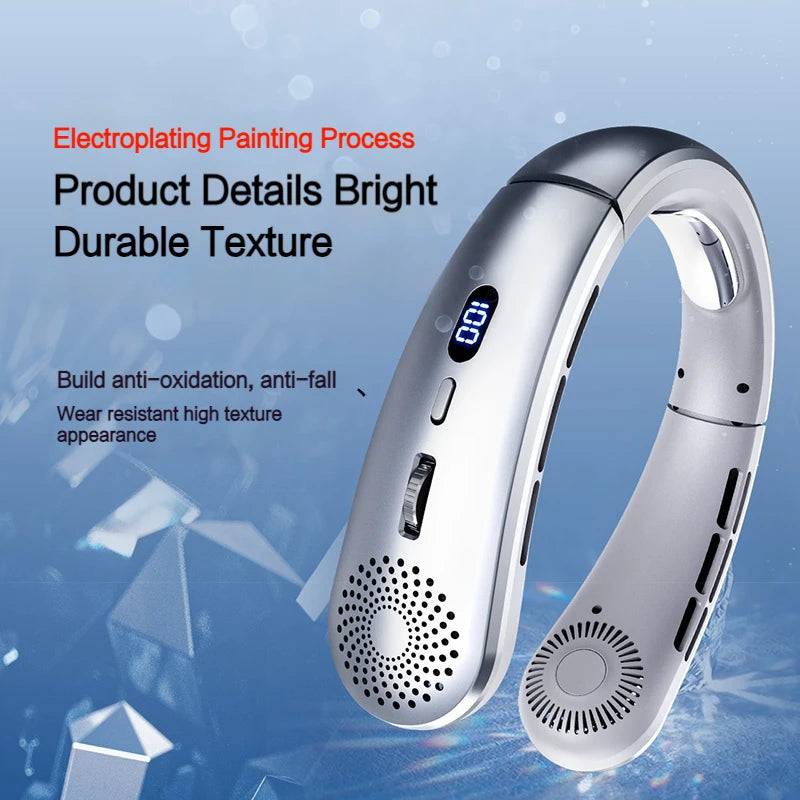 Low Noise Speed Hands Free Neck Fan, Lightweight Wearable Sports Fan for Indoor and Outdoor