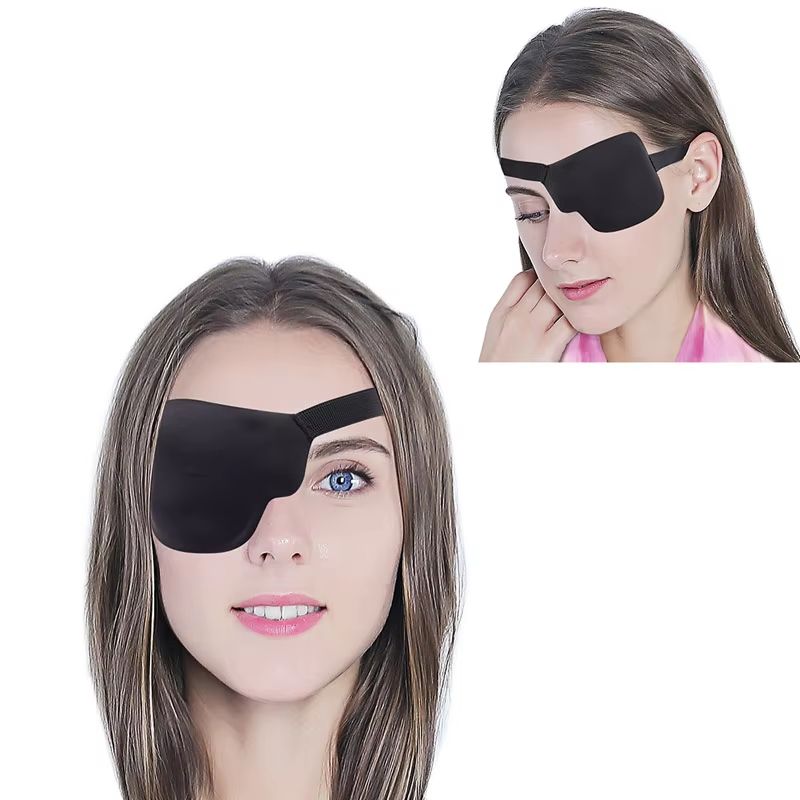 Adjustable Black Single Eyepatch for Adults and Kids Amblyopia Protector Sleeping Eyeshade Pirate Prop
