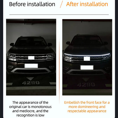 LED Daytime Running Light Car Hood Decorative Ambient Lamp, Engine Hood Guide DRL Lights