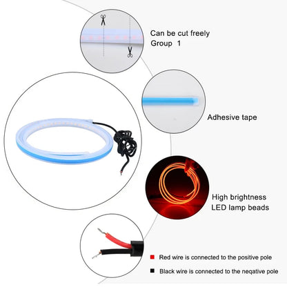 LED Daytime Running Light Car Hood Decorative Ambient Lamp, Engine Hood Guide DRL Lights