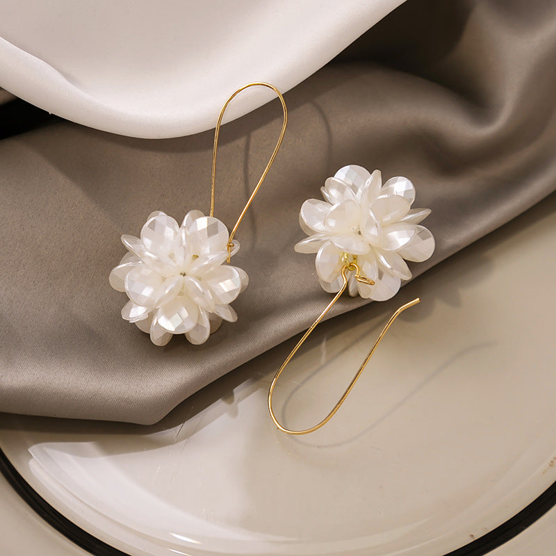 Pearl Petal Ball Earrings, DIY Women's Fashion Trend, Perfect for Outdoor Travel, Party, Holiday Gifts