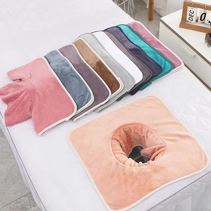 Thickened Beauty SPA Massage Table Face Towel With Hole 35X35 Cm 4