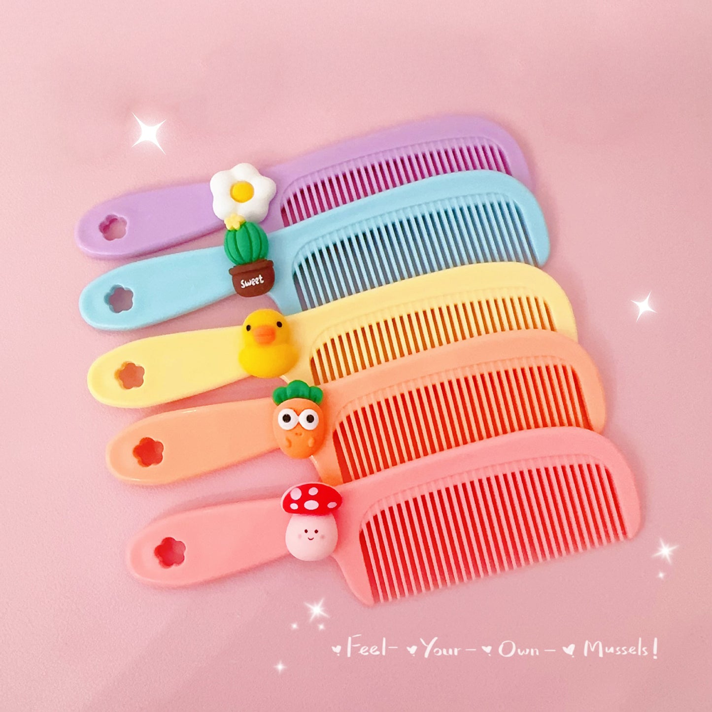 Portable Mini Hair Comb Cartoon for Kids, Cute Girl Student Hair Care, Professional Salon Comb for Black Hair & Wigs