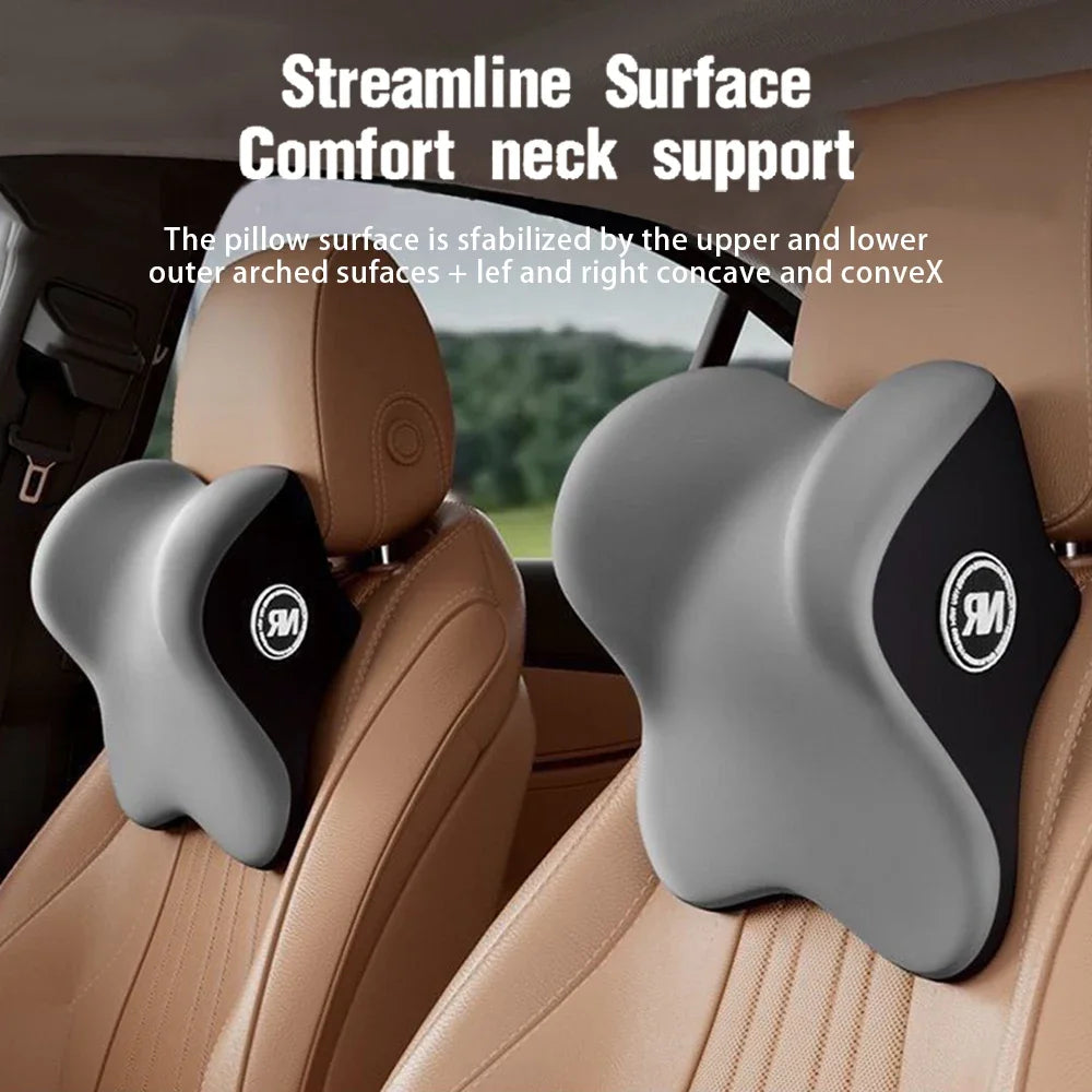 Memory Foam Car Neck Pillow Lumbar Cushion Back Support 2