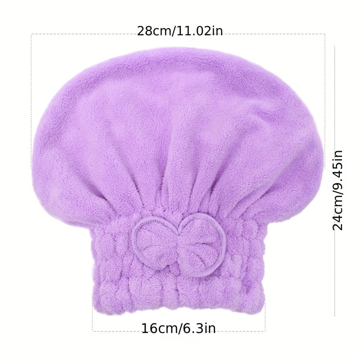 Head Wrap with Bow-Knot, Microfiber Hair Turban HairWrap Bath Cap for Curly Long Hair