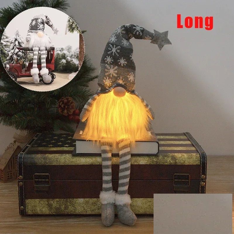 LED Light Plush Christmas Faceless Doll Gnome Ornaments Tree Pendant Decorations 4