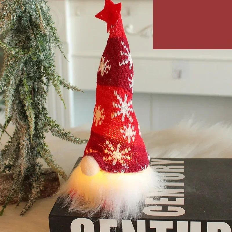 LED Light Plush Christmas Faceless Doll Gnome Ornaments Tree Pendant Decorations 5