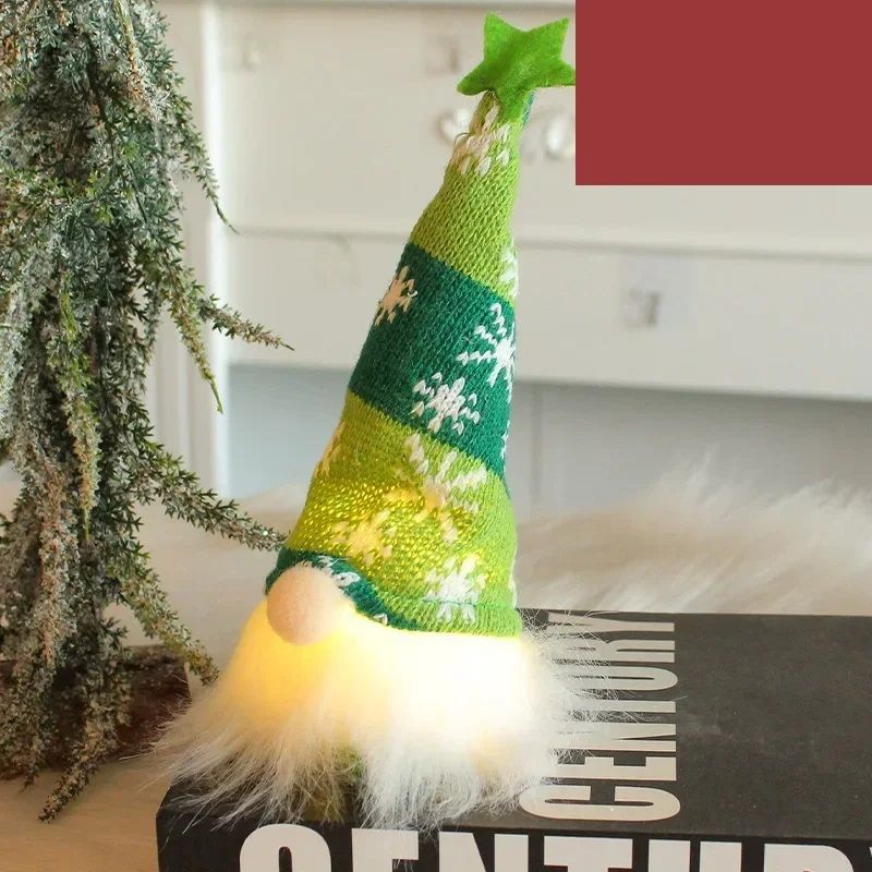 LED Light Plush Christmas Faceless Doll Gnome Ornaments Tree Pendant Decorations 7