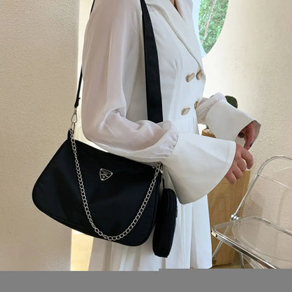 Fashionable Nylon Crossbody Bag for Women, Casual Cross Body Bag, Portable Underarm Bag for Students
