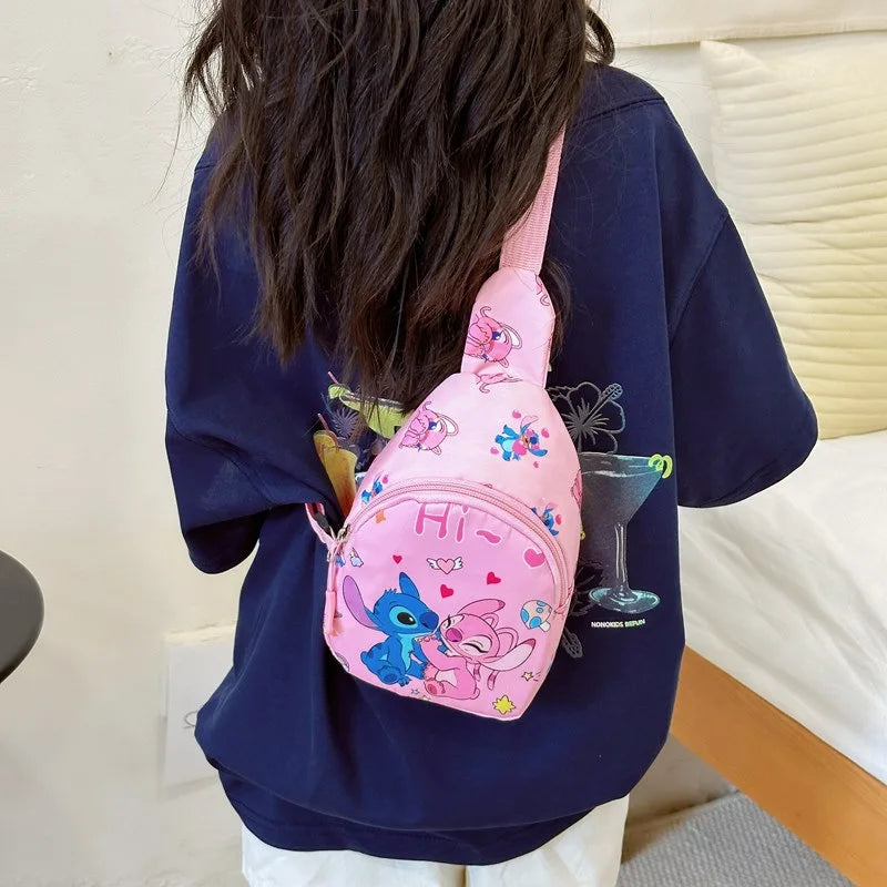 Cartoon Anime Crossbody Bag Stitch  Angel Sling Chest Bag Fashionable Casual Shoulder Bag With Coin 1