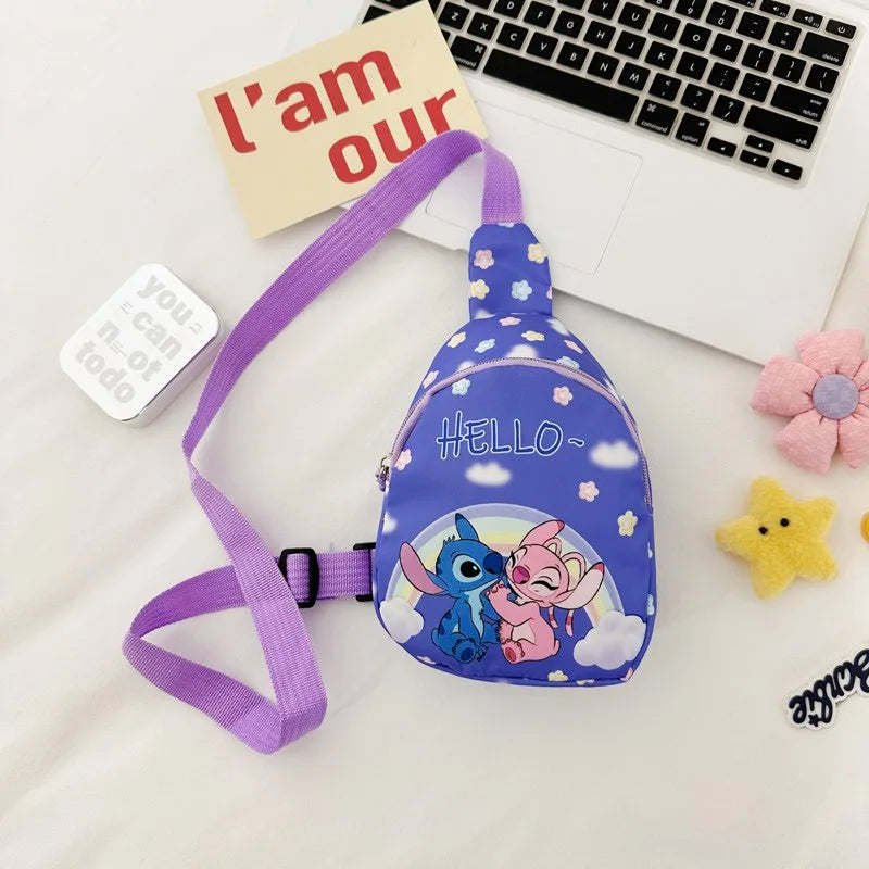Cartoon Anime Crossbody Bag Stitch  Angel Sling Chest Bag Fashionable Casual Shoulder Bag With Coin 2