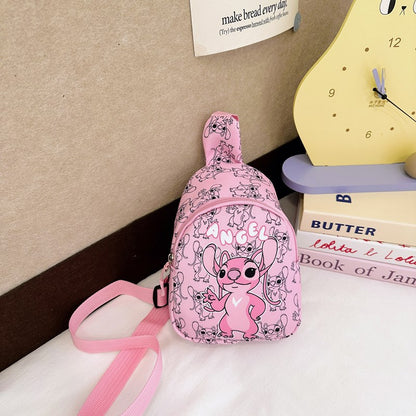 Cartoon Anime Crossbody Bag Stitch  Angel Sling Chest Bag Fashionable Casual Shoulder Bag With Coin 5