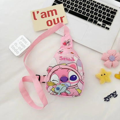 Cartoon Anime Crossbody Bag Stitch  Angel Sling Chest Bag Fashionable Casual Shoulder Bag With Coin 3