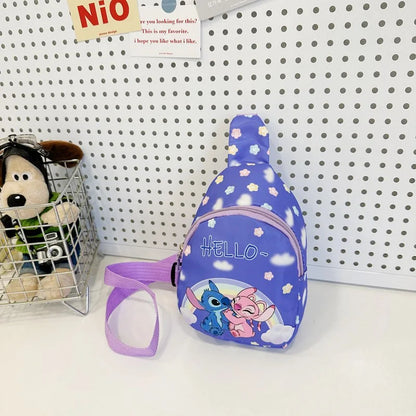Cartoon Anime Crossbody Bag Stitch  Angel Sling Chest Bag Fashionable Casual Shoulder Bag With Coin 8