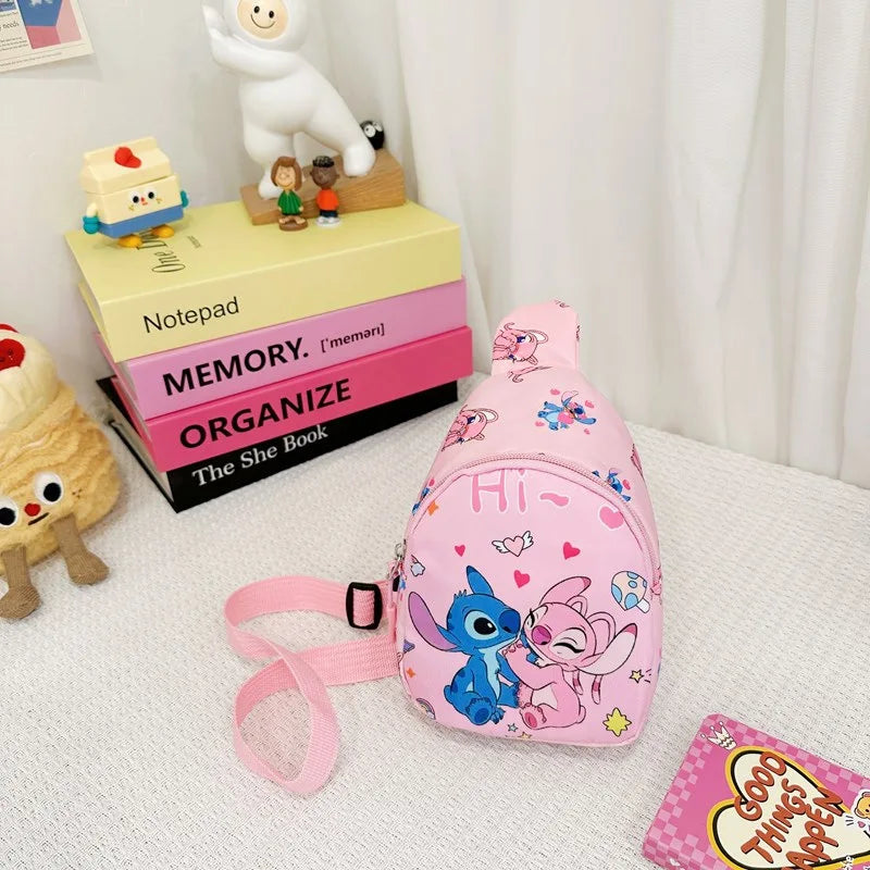 Cartoon Anime Crossbody Bag Stitch  Angel Sling Chest Bag Fashionable Casual Shoulder Bag With Coin 10