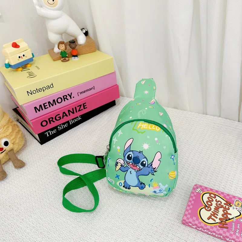 Cartoon Anime Crossbody Bag Stitch  Angel Sling Chest Bag Fashionable Casual Shoulder Bag With Coin 11