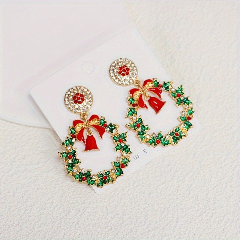 Holiday Party Gifts Metal Bowknot Loop Dangle Earrings for Women Jewelry Accessories Holiday Party Gifts