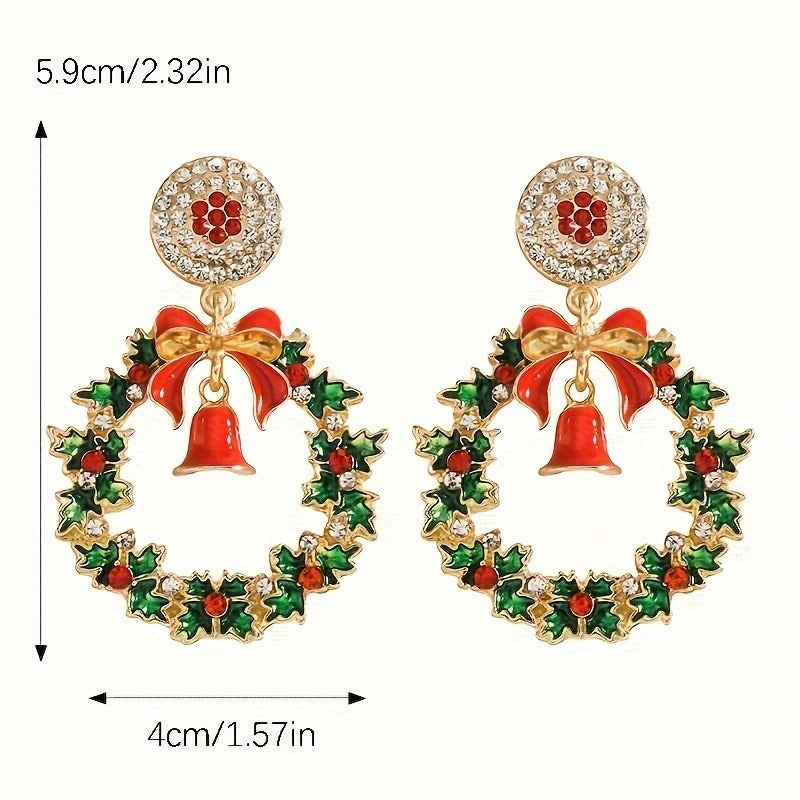 Holiday Party Gifts Metal Bowknot Loop Dangle Earrings for Women Jewelry Accessories Holiday Party Gifts
