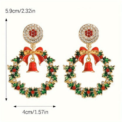 Holiday Party Gifts Metal Bowknot Loop Dangle Earrings for Women Jewelry Accessories Holiday Party Gifts