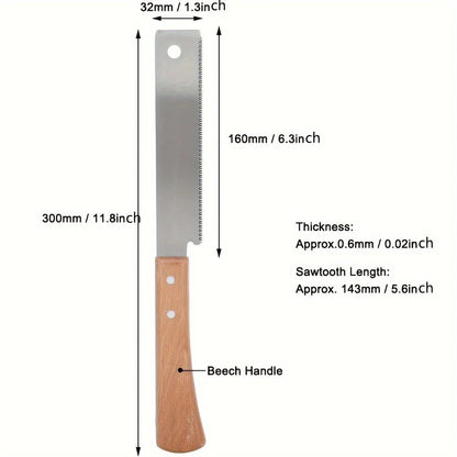 PrecisionTrim 12 Inch FlushCut Pull Saw With Wooden Straight Handle 5