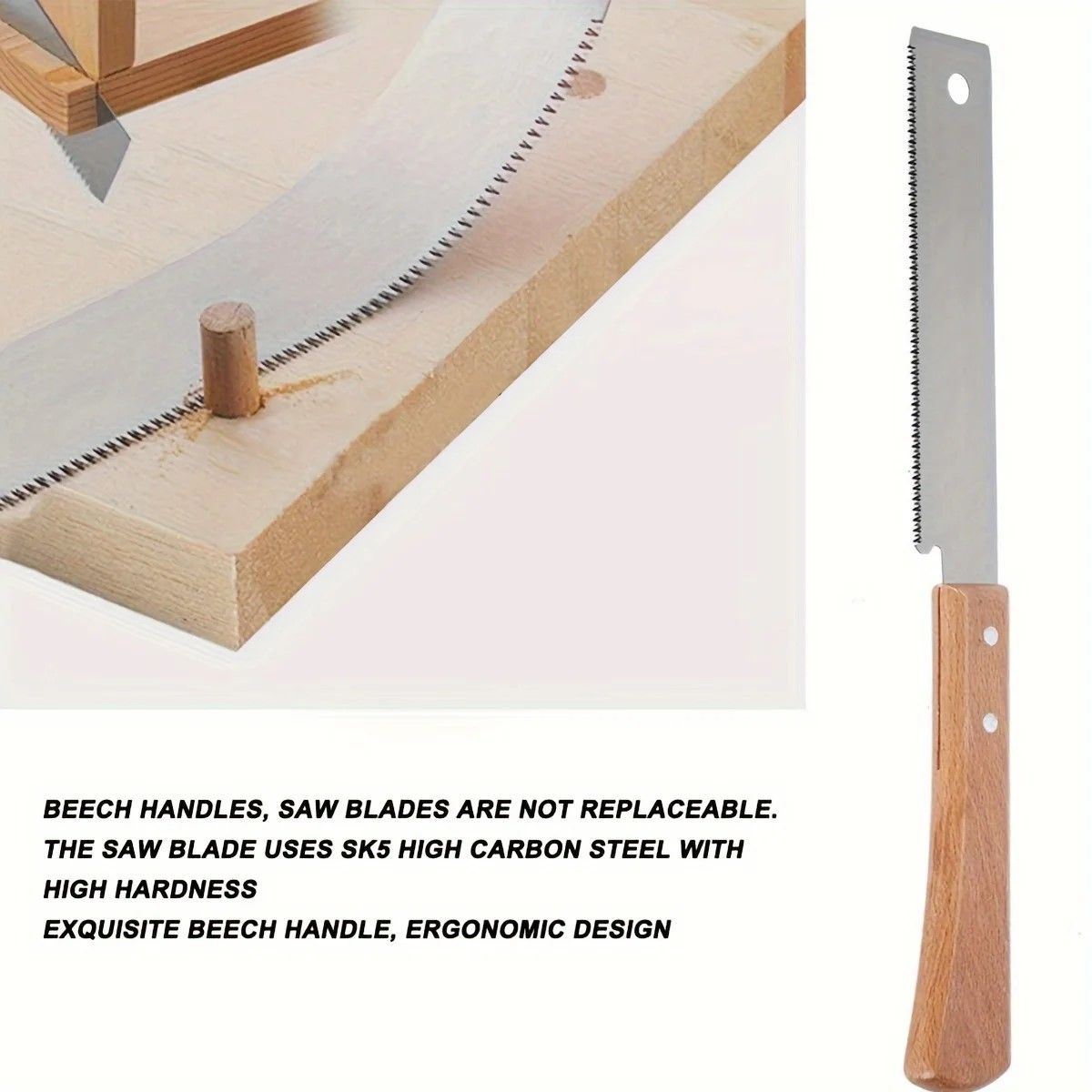 PrecisionTrim 12 Inch FlushCut Pull Saw With Wooden Straight Handle 4