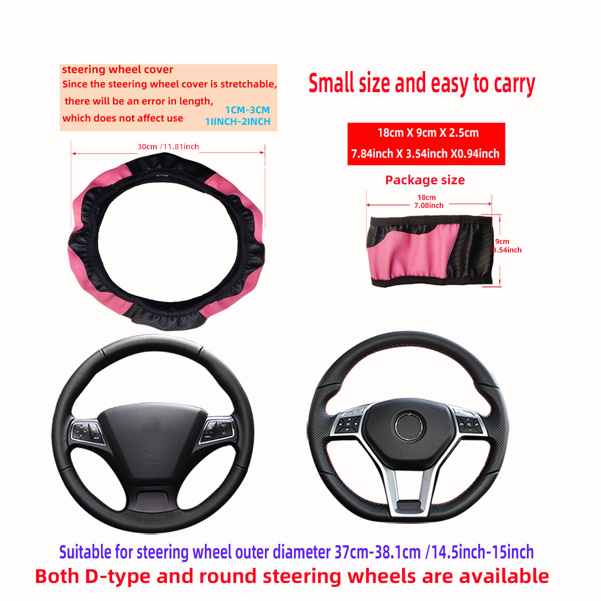 Carbon Fibre Leather Steering Wheel Cover Without Inner Ring For Automotive Supplies 1