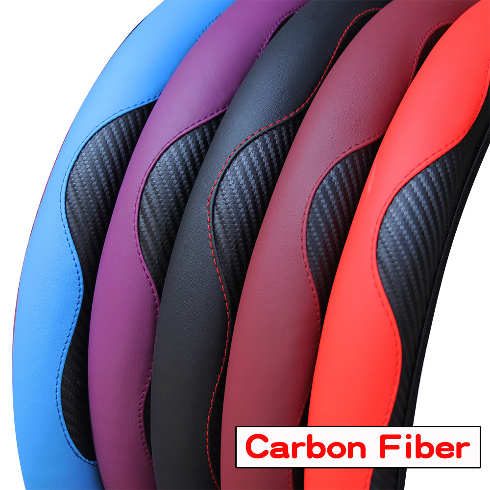 Carbon Fibre Leather Steering Wheel Cover Without Inner Ring For Automotive Supplies 3