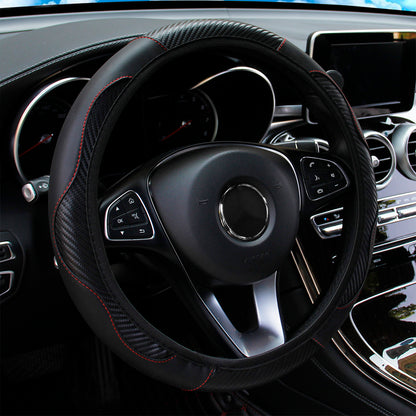 Carbon Fibre Leather Steering Wheel Cover Without Inner Ring For Automotive Supplies 4