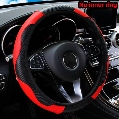 Carbon Fibre Leather Steering Wheel Cover Without Inner Ring For Automotive Supplies 8