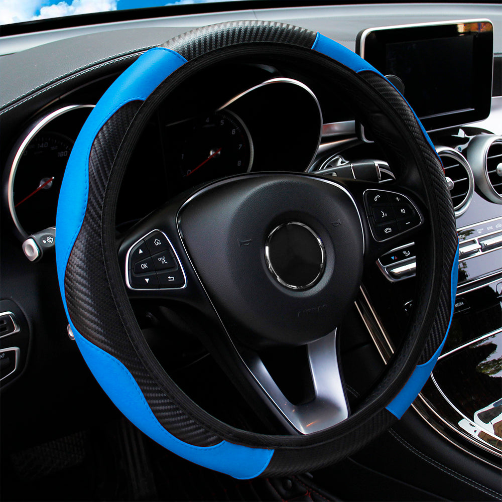Carbon Fibre Leather Steering Wheel Cover Without Inner Ring For Automotive Supplies 9