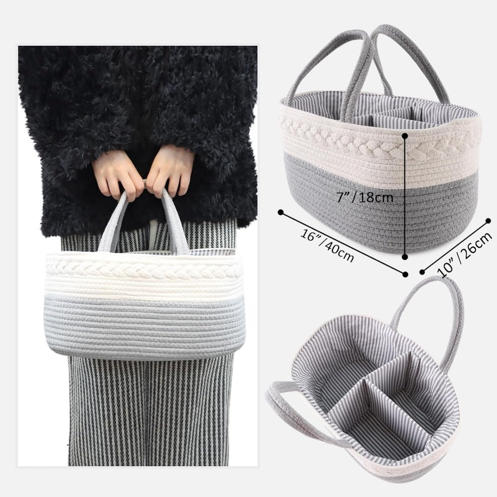 Baby Diaper Storage Basket Cotton Caddy Organizer For Changing Table 3