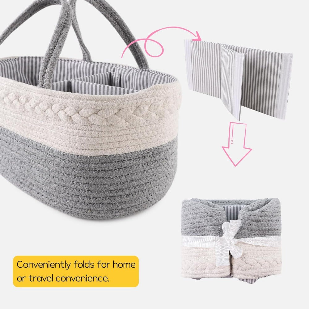 Baby Diaper Storage Basket Cotton Caddy Organizer For Changing Table 4