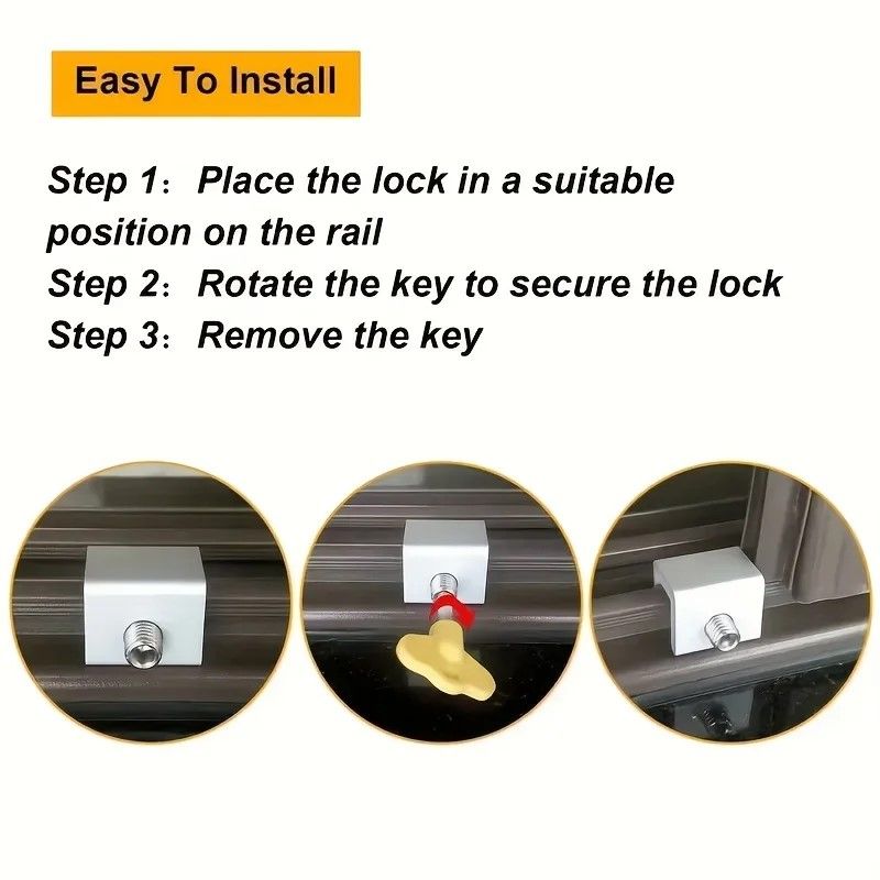 AdjustLock Sliding Door  Window Strap Security  ChildSafety Lock For Homes 5